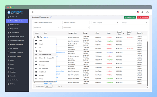 Manage Documents