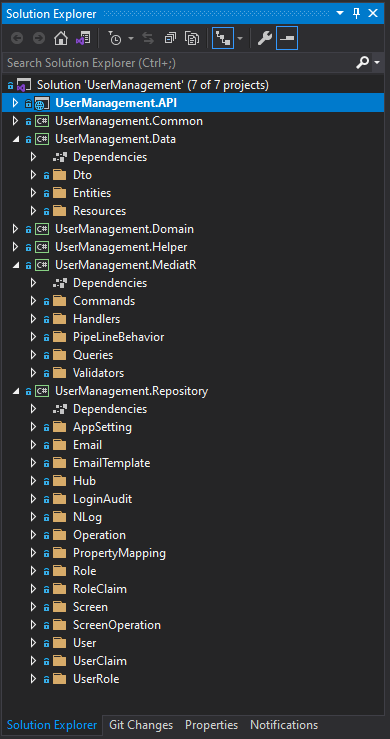Dot net Core Project Structure